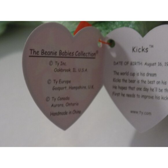 Ty Beanie Baby Kicks the Soccer Bear Push Toy - Picture 10 of 10